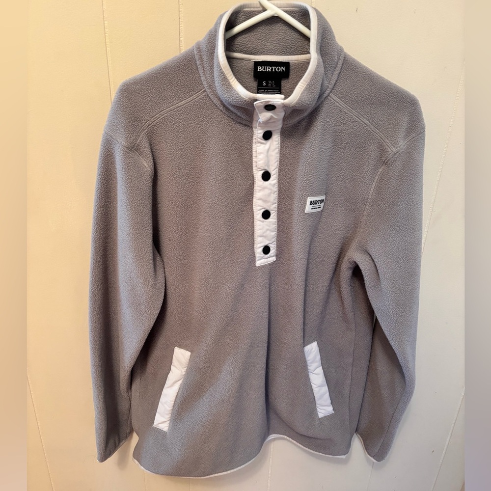 Burton Hearth Fleece Pullover Men's Size Small Polartec Gray Heather